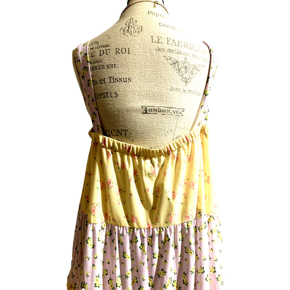 NWT Osos Design Yellow and Purple Sleeveless Summer Patchwork Dress Extra Large - Picture 11 of 13